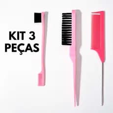Kit de Pente para Cabelo com 03 Unidades penteado noiva cacheado Pente de Cauda, Escova Provocadora e Baby Hair afro