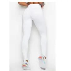 Calça Legging Branca Suplex Feminina, Uniforme Medicina, Enfermagem, Estética, Fitness ou Uso Casual