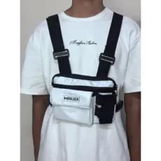 Bolsa Peitoral Unissex Antifurto Ideal Dia a Dia Branca Nylon Impermeável Holger