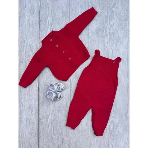Conjunto Tricô Modal  Para Bebê Recém nascido RN   Jardineira Com Casaco Moda Infantil Menina e Menino