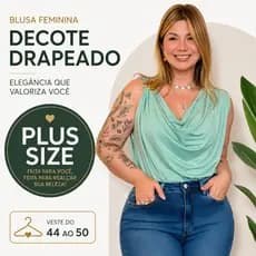 Blusa Feminina para o Verão com Decote Drapeado Plus Size – Para Festas e Verão - Tons Pastéis