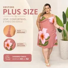 Vestido Plus Size De Alcinha Vestido Feminino - Tamanho Único Veste até o 52 com Alça Regulável