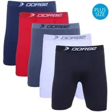 Kit 5 Cuecas Long Leg Plus Size Poliamida Dorbe Não Enrola Longa Microfibra Masculino Ciclista