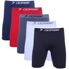 Kit 5 Cuecas Long Leg Poliamida Dorbe Não Enrola Original Cueca Longa Microfibra Masculino Ciclista