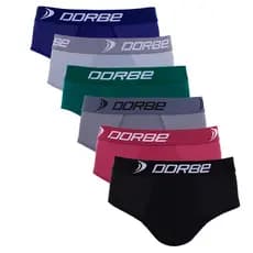 Kit 6 Cuecas Slip 100% Algodão Dorbe Original Masculina Cueca Cotton Tradicional Cavada Masculino