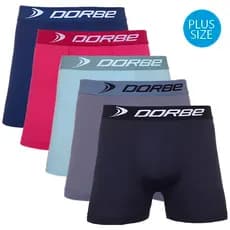 Kit 5 Cuecas Boxer Plus Size Microfibra Dorbe Não Enrola Masculina Cueca Box Masculino Adulto