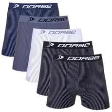 Kit 5 Cuecas Boxer Risca de Giz Microfibra Dorbe Não Enrola Original Masculina Cueca Box Listrada