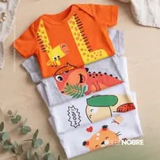 Kit 4 Macacão Bebê Infantil Algodão Macio Neutro Menino Menina Básico Bichinhos Estampados Fofinhos