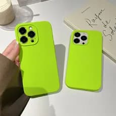 Para Capa De iPhone TPU Macio Câmera Fina Verde Fluorescente Protetora Apple 7 8 Plus XR XS Max 11 12 13 14 15 16 17 18