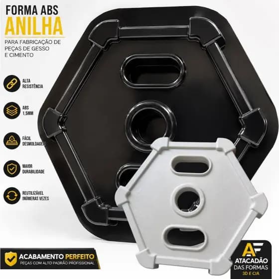 Forma Para Anilha Vazada De Cimento Academia 5kg