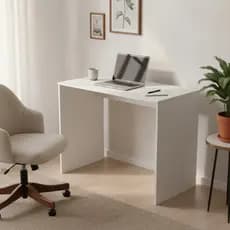 Escrivaninha Mesa 90cm Branco Sem Gaveta Quarto Sala Escritório Notebook Penteadeira Multiuso MDF