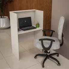 Balcão Atendimento Recepção Baia Loja Call Center Escritório Coworking Estudo Trabalho Branco MDF