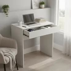 Escrivaninha Mesa 70cm Com Gaveta Branco Penteadeira Quarto Escritório Notebook Multiuso Aparador