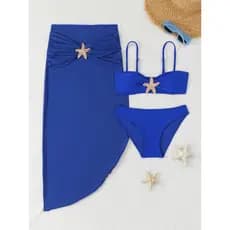 NB VEST Biquíni Juvenil com Saída de Praia e Detalhe de Estrela do Mar – Charme e Sofisticação à Beira-Mar 2025 J3626