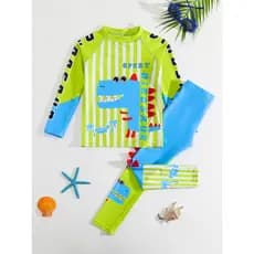 NB VEST CONJUNTO INFANTIL DE PRAIA MASCULINO DE MANGA LONGA E CALÇA DE BANHO - I3061