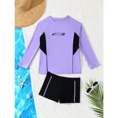 RWX VEST Conjunto Feminino Juvenil de Praia com Manga Longa e Short – Proteção e Estilo em um Só Look 2025 J3622