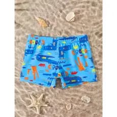 RWX VEST Sunga Bebê Estampada Crocodilo Azul – Confortável e Divertida para Praia e Piscina 2025 B3637