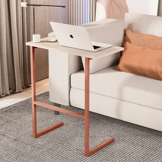 Mesa de Apoio Lateral para Sofá Notebook Home Office 60x30x70 cm Multiuso Várias Cores