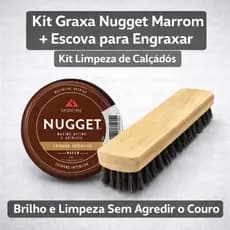 Kit Graxa Nugget Marrom + Escova para Engraxar Macia