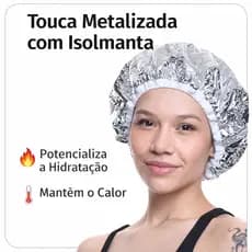 Touca Metalizada Prateada com Isolmanta Santa Clara para Hidratação Capilar