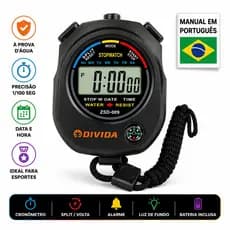 Cronômetro De Mão Digital Com Alarme 1/100s Para Esportes Treino Corrida