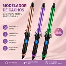 Lidow Babyliss Profissional Ondulador Barril 22mm e 25mm Com Clipe Cabelos Cacheados Efeito Natural