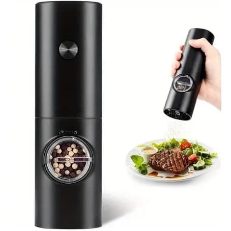 Moedor Elétrico De Sal Pimenta Temperos Condimentos Automático Com Ajuste de Moagem