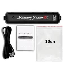 Seladora A Vácuo Portátil + Com 10 Sacos De Vedação