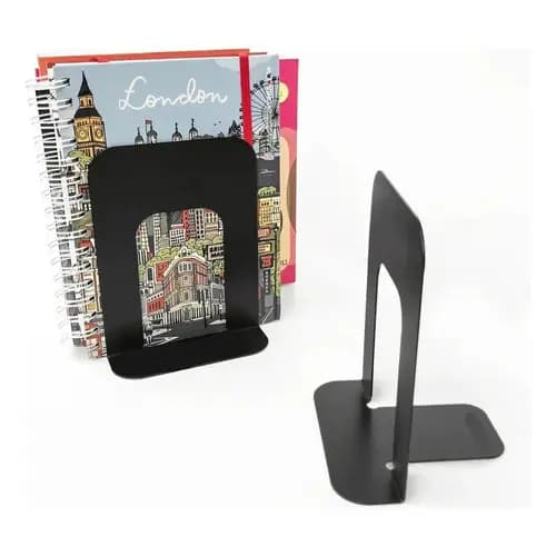 Kit Suportes De Livros De Metal Organizador Biblioteca 4 Pçs