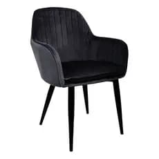 Cadeira Poltrona Vintage Eames Inquebrável Em Veludo Preto