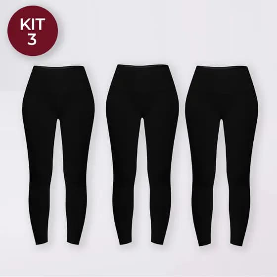 Kit Calça Legging Suplex Premium Feminina Para Academia Treinos e Dia a Dia Confortável e Zero Transparência