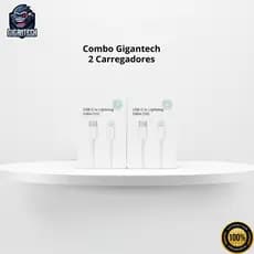 Kit Fonte Cabo Carregador iPhone 20W PD Cabo Lightning 1m (USB-C-Lightning) Carga Rápida iPhone 5–14