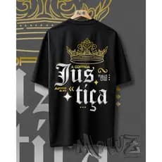 Camisa Cristã Gospel Evangélica Premium O Rei da Justiça é Jesus Streetwear Unissex 100% Algodão Camisa Blusa