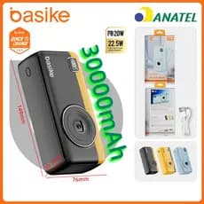 Basike Carregador Portátil Power Bank 30000mah 22.5W PD carregamento ultrarrápido com adaptador iPhone , POW177