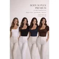 Body Feminino Regata Gola Quadrada M ao GG Plus Size Forro Duplo Suplex Premium