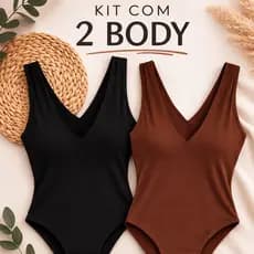 Kit Body Decote Suplex Premium decotado frente lado e costas Moda Gringa Verão