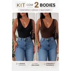 Kit Body Decote 2 Suplex Premium Decotado Moda Gringa Verão