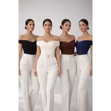 Blusa Ombro a Ombro Cruzada em X Suplex Premium Elegante Modeladora