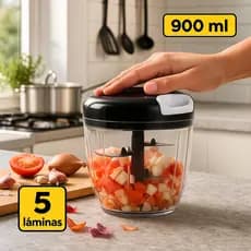 Processador Manual de Alimentos Grande 900 ml Triturador Grande Alho Cebola Legumes Carne