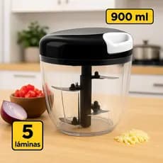 Triturador de Alimentos 900 ml Kit 4 unidades Processador Grande Alho Cebola Legumes Carne