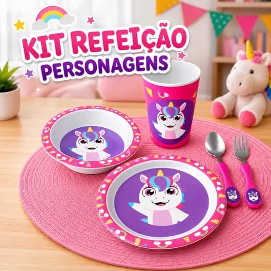 Kit Introdução Alimentar Talheres Bebe Copo Prato Tigela Utensílios Criança