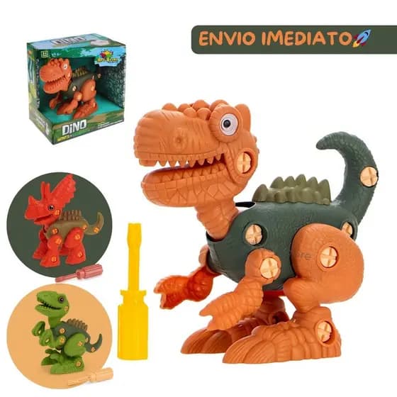 Dinossauro Monta e Desmonta Com Ferramenta Brinquedo Dino Chave