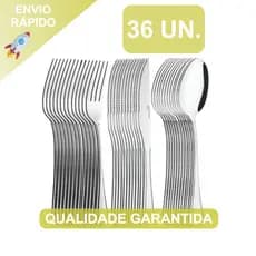 Jogo de Talheres Aço Inox Garfo Faca Colher de Mesa Casa Para Restaurante Bar Buffet