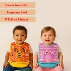 Babador Bandana Impermeável Kit Com Pega Migalhas Bebê Introdução Alimentar Criança