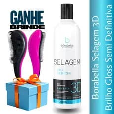 🌸 Borabella Selagem 3d Semi Definitiva Orgânica - 350ml Térmica com Brilho + brinde escova mágica