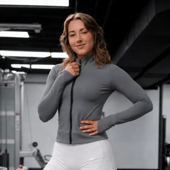 Casaco Feminino Dry Fit UV50 com Zíper Levinho Manga Longa Esportivo Academia Caminhada e Dia a Dia