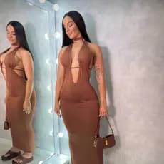 Vestido Longo para Noite e Eventos Decotado Estilo Moderno e Macio que Valoriza as Curvas