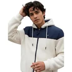 Jaqueta Bomber Sherpa Masculina Gangster Com Zíper e Capuz