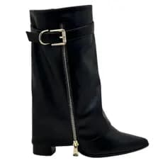 Bota Ramarim Feminina Elegante Salto Grosso 7cm Tendência Moda Atual