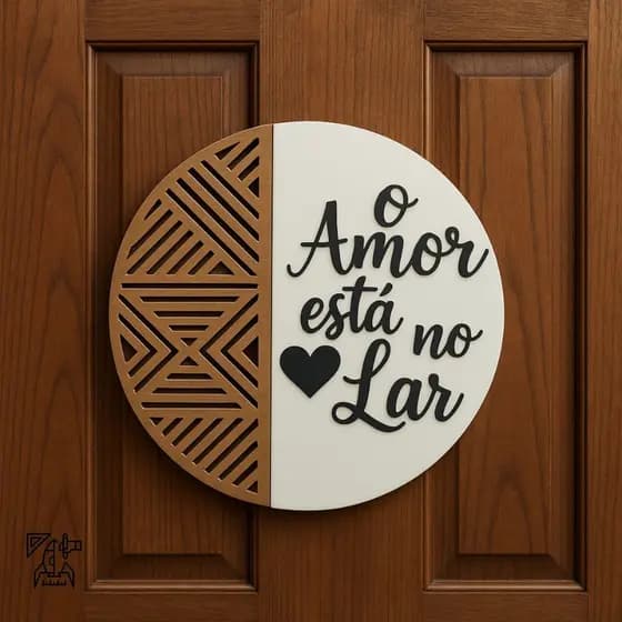 Guirlanda Quadro Decorativo Sala, Porta, Parede, Placa de Bem vindos o Amor está no lar